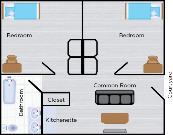 2 Bedroom Large Single Floor Plan 3
